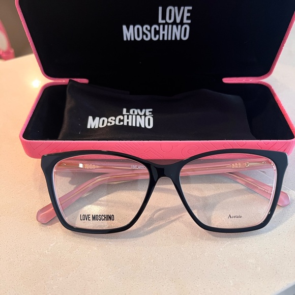 Love Moschino Black Frame with Pink Accents Glasses